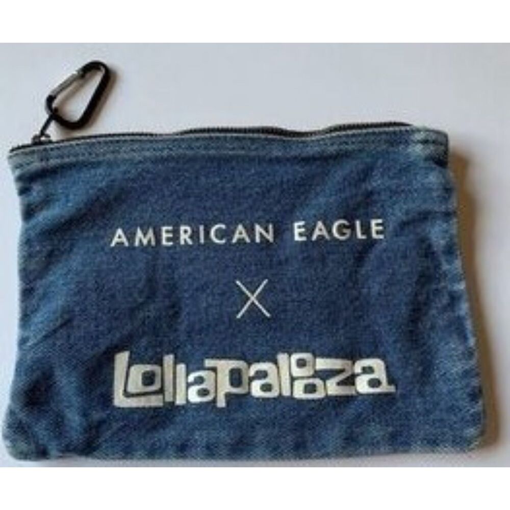 American Eagle x Lollapalooza Denim Zip Pouch Bag | Festival Collab Rare
